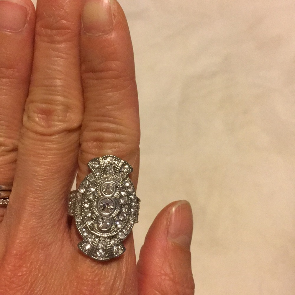Club Monaco Silver Antique Style Cocktail Ring